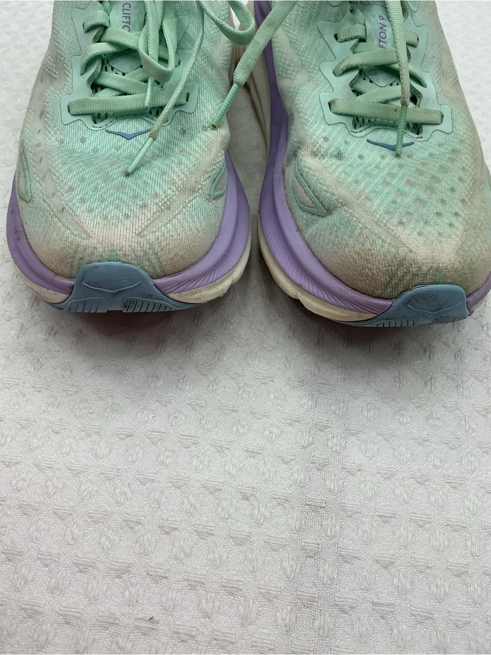 Hoka Mint Green and Lavender Athletic Running Shoes - Picture 4 of 12